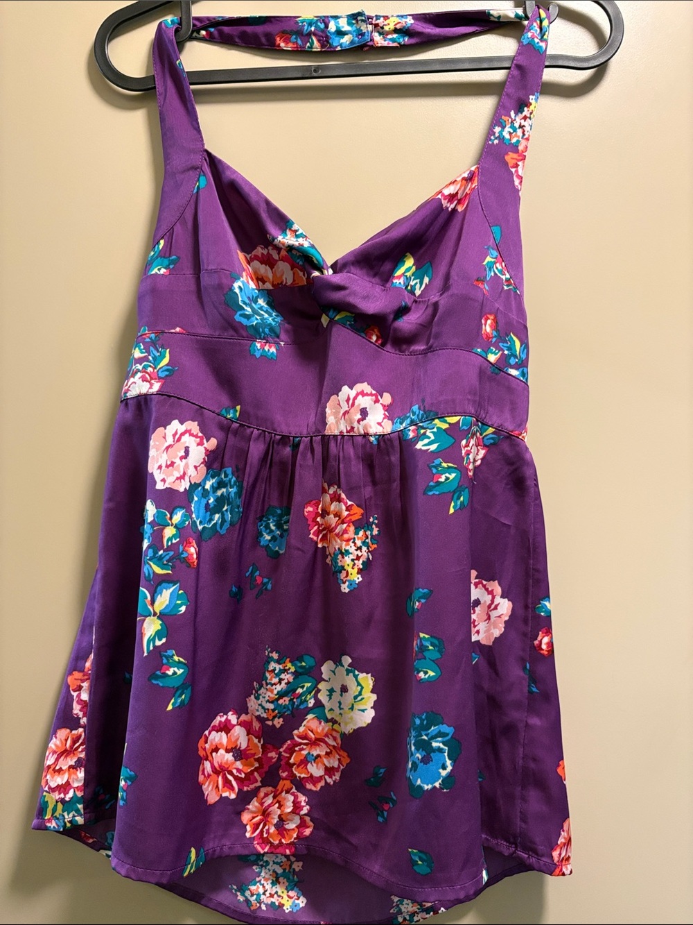 American Eagle Outfitters Purple Floral Halter Top